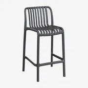Krzesło Barowe Wendell Stackable Polypropylene Grafitowa Szarość & ↑65 Cm - Sklum