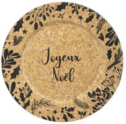 Talerz ozdobny z brokatem, korkowy, Ø 33 cm