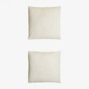 Zestaw 2 Poszewek Na Poduszki Z Lnu O Gramaturze 160g/m² Sorana Biała & 60 X 60 Cm - Sklum