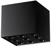 Czarny kwadratowy plafon spot sufitowy LED - 3X A408 B0-K96
