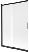 Mexen Fox parawan nawannowy 2-skrzydłowy przesuwny 120 x 150 cm, szron, czarny - 891-120-002-70-30
