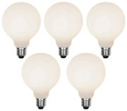 Zestaw 5 żarówek LED E27 z 3-stopniowym ściemnianiem G95 matowe 5W 550lm 3000K