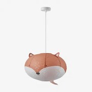 Lampa Sufitowa Mignod Kids Z Papieru Ryżowego Biała & Czerwona Płytka Ø40 Cm - ↑27,5 Cm Mignod Kids - Sklum