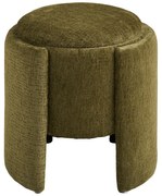 Puf z tkaniny szenilowej w kolorze khaki Walsdorf – House Nordic