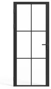 Drzwi kompletne dwustronne z aluminium i szkła hartowanego - wys. 204 x szer. 73 cm - SEROTO