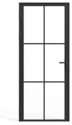 Drzwi kompletne dwustronne z aluminium i szkła hartowanego - wys. 204 x szer. 73 cm - SEROTO