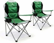 Zestaw 2 szt. składanych krzeseł kempingowych, wędkarskich Divero Deluxe - ziel