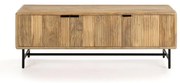Szafka pod TV z litego drewna mango w naturalnym kolorze 145x50x40 cm Mundra – MOME