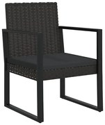 Czarny fotel ogrodowy z poduszką E8-F30