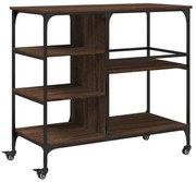 Wózek kuchenny z półkami brązowy dąb G6-G58