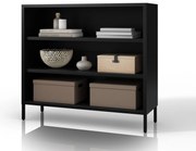 Niski regał metalowy czarny Modern LUCA 1000 x 900 x 350 mm