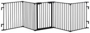 PawHut 2 w 1 Ogrodzenie dla Zwierząt Domowych, Wybieg dla Szczeniąt, Brama Bezpieczeństwa, Składany, Metal, 300 x 3 x 74,5 cm, Czarny