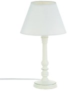 Lampa stojąca w stylu vintage z drewnianą podstawką