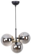 Czarno-szara lampa wisząca ze szklanym kloszem ø 15 cm Cascade – Squid Lighting