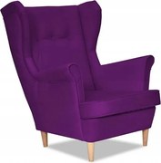Fotel Uszak ŚLIWKOWY fiolet RECEPCJA fioletowy