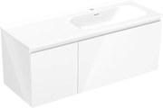 Mexen Orio szafka łazienkowa 120 cm z umywalką Vela prawą, 1S, 1D, biała połysk - 91A13-12047-3-BBFF00-W23P00