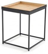 YAVA ŁAWA DĄB NATURALNY / CZARNY kwadrat metal loft stolik