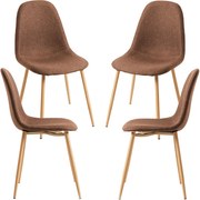 Zestaw 4 Krzese Teok Tkanina