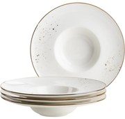 Mäser 4-częściowy zestaw talerzy dla smakoszyPintar White brązowe kropki 26 cm