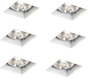 Zestaw 6 białych opraw wpuszczanych GU10 70 mm bezramkowych - Oneon Nowoczesny Oswietlenie wewnetrzne