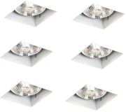 Zestaw 6 białych opraw wpuszczanych GU10 70 mm bezramkowych - Oneon Nowoczesny Oswietlenie wewnetrzne