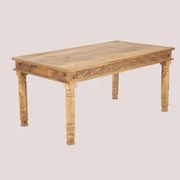 Stół Jadalniany Prostokątny 160x90 Cm Z Drewna Mango Taraz Naturalna - Sklum