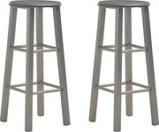 Antracytowy zestaw dwóch stołków barowych loft L8-W55