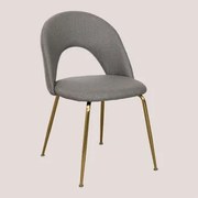 Tapicerowane Krzesło Jadalniane Glorys Goud & Tkaniny Szary Kret & Tela - Sklum