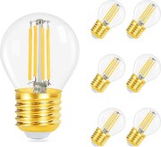 NETTLIFE Zestaw 6 żarówek LED E27 Vintage Filament Ciepła biel 2700K 4W Model G45 Wysokiej jakości szkło Idealne do kawiarni hotelowej Home Bar
