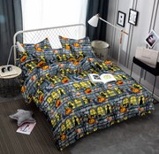 PrzytulneMieszkanie.pl PrzytulneMieszkanie.pl Pościel z mikrofibry SCARY PARTY w kolorze szarym Rozmiar pościeli: 70 x 80 cm | 140 x 200 cm