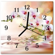 Zegar szklany kwadratowy Storczyk