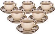 Banquet Zestaw 6 filiżanek ze spodkami Palas 90 ml, kremowy