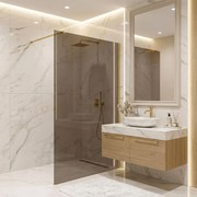 Kabina prysznicowa Walk-In Rea Flexi Brown / Brush Gold 120