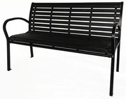 Ławka ogrodowa 125 x 60 x 80 cm, czarna, stal /plastik