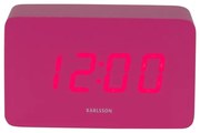 Karlsson 5983BP designerski zegar LED z budzikiem,różowy, 10 cm