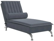 Ciemnoszary masujący szezlong F3-K11