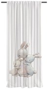 Beżowa zasłona dziecięca z satyny bawełnianej 110x170 cm Hugging Bunnies – Butter Kings