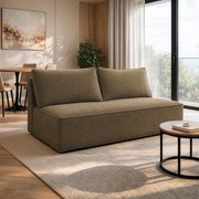 Sofa z Funkcją Spania MAVIA Brązowa Boucle Nowoczesna