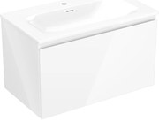 Mexen Orio szafka łazienkowa 80 cm z umywalką Vela, 1 szuflada, biała połysk - 91A10-08047-1-BF00-W23M00