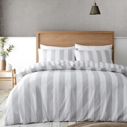 Biało-szara pościel dwuosobowa 230x220 cm Cove Stripe – Catherine Lansfield