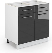 Szafka dolna do kuchni antracyt wysoki połysk 80x51.6x82 fame-line