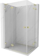 Mexen Lunar L Duo kabina prysznicowa uchylna lewa 80 x 70 cm, transparent, złota szczotkowana - 834L-080L-070P-55-00