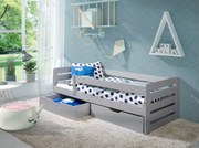 Łóżko dziecięce BLANDA 180x80 szare z szufladami MEBLOBED