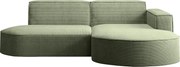 Narożnik MODENA STUDIO, tkanina sztruksowa Poso, Jasnozielony, Prawy