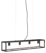 Inteligentna lampa wisząca industrialna czarna z 4 żarówkami Wi-Fi A60 - CagePrzemysłowy Oswietlenie wewnetrzne