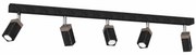 Lampa sufitowa, 5 kloszy, kierunkowa, czarna SOLO SAWN BLACK / PATINATED WOOD 5x mini GU10