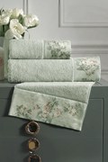Podarunkowy zestaw ręczników NOSTALGIA, 3 szt Jasnozielony Zestaw (ręcznik 30x50cm, ręcznik 50x100cm, ręcznik 75x150cm)