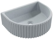 Umywalka betonowa podwieszana / nablatowa półokrągła bez otworu na baterię 45 x 36 cm MUSLIN | różne kolory : Kolor - Jasny szary, Typ montażu - nablatowa