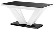 Stół VIVA 2 160(256)x89 czarny połysk/biały połysk rozkładany HUBERTUS