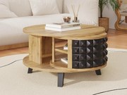 Stolik kawowy - z obrotowym schowkiem wewnętrznym - Naturalny i Czarny